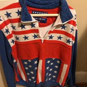 Chubbies American flag half zip